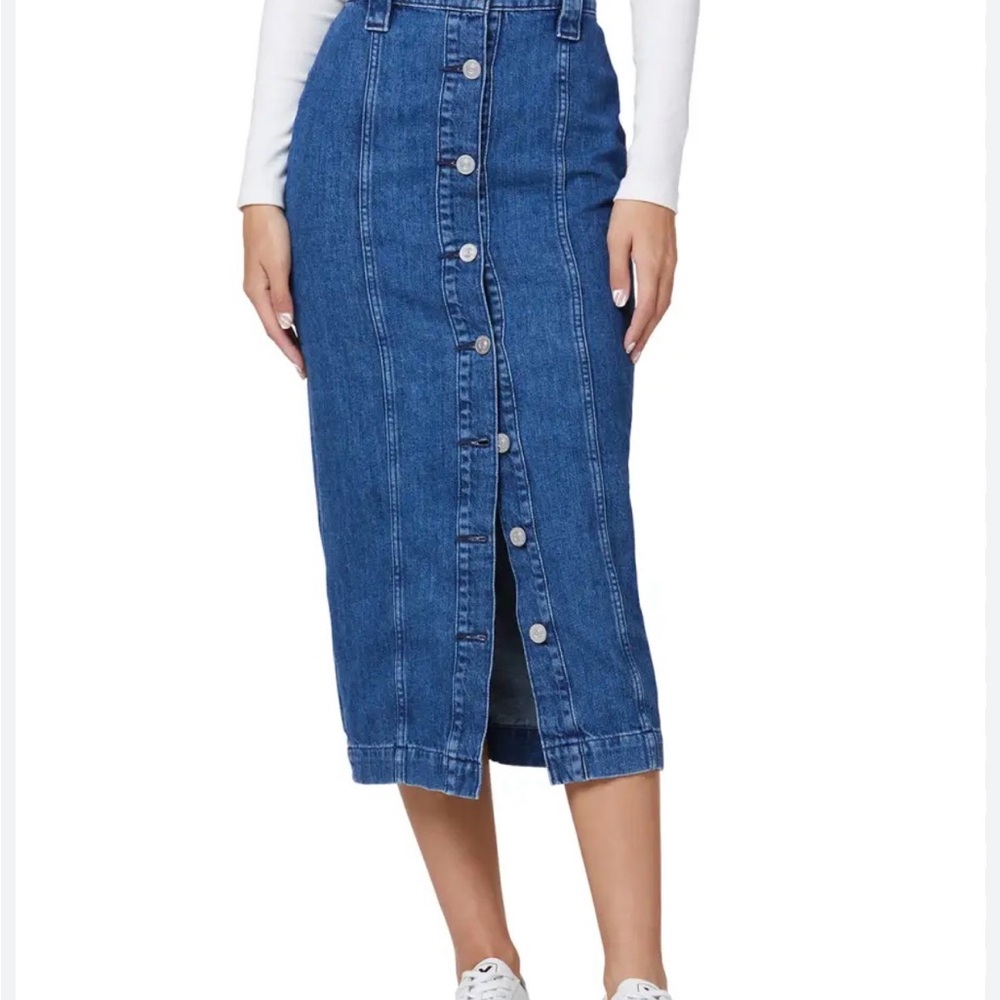 Hudson Denim High Waist Button Pencil Midi Skirt | 29